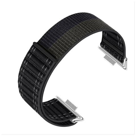 Cinturino In Nylon Con Motivo A Onde Per Huawei Watch Fit 4 Pro Black - Foto 2