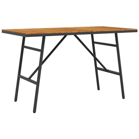 Tavolo da pranzo - Nero, 110x55x62 cm, in legno massello di acacia - Foto 1