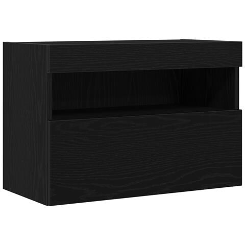Armadi per TV  con luci LED 2 pcs Nero Rovere 60x30x40 cm - Foto 9