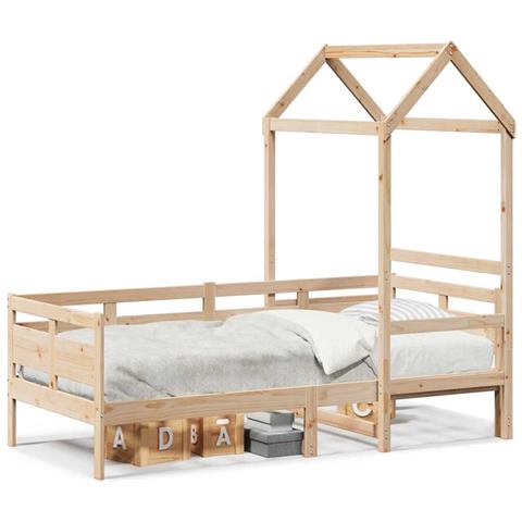 Dormeuse con Tetto 90x190 cm in Legno Massello di Pino - Foto 1