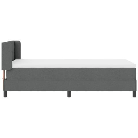 Letto a Box Spring con Materasso Grigio Scuro 80x200 cm Tessuto - Foto 9