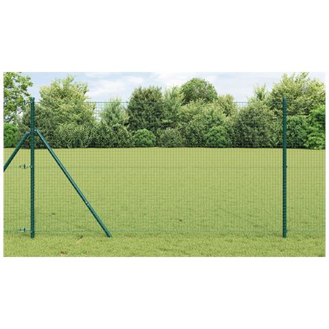 Set di Pali da Recinzione Set di 2 Verde Rete metallica 10 x 1 m - Foto 2
