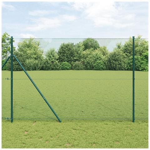 Recinzione a rete saldata da fissare a terra 25 x 1,6 m Verde - Foto 2