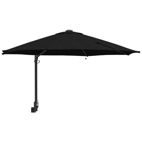 Ombrellone da giardino a parete con LED Nero 248 cm - Foto 1