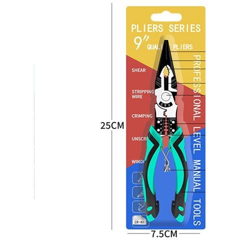 Pinze A Becchi Mezzotondi Crv 9-in-1 - Utensile Multifunzione Per Tagliare E Spelare Fili - Foto 2