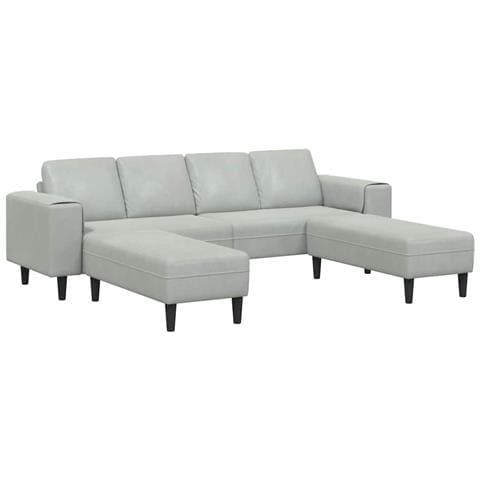 Set di divani 3 pcs Grigio chiaro Velluto - Foto 1
