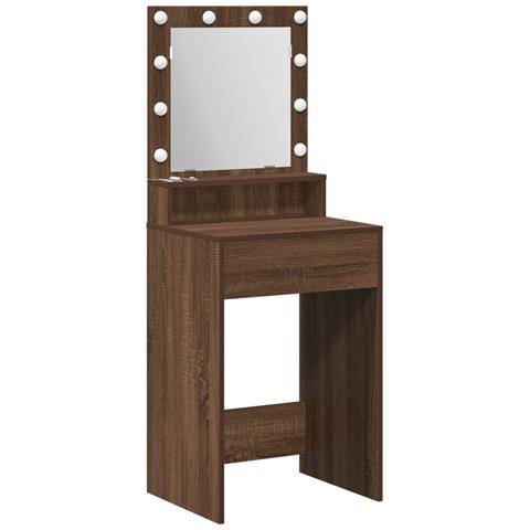 Scrivania per Trucco con Luci LED - Rovere Marrone - 50x41x135 cm - Foto 1
