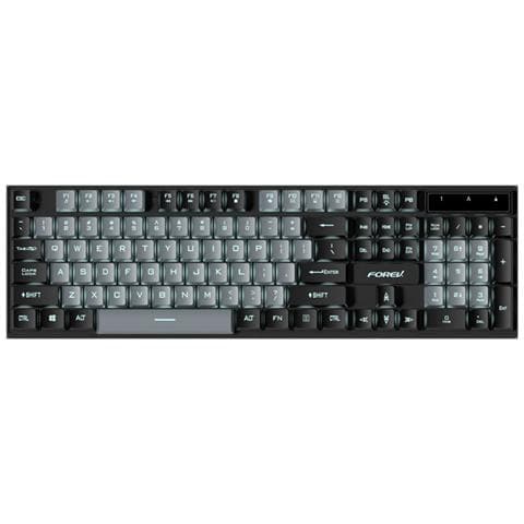 Tastiera Gaming Compatibile Con Logitech, Cablata Retroilluminata Sensazione Meccanica Grey+black - Foto 1