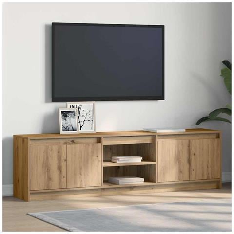 Mobile TV Marrone 182 x 34 x 50 cm Legno multistrato - Foto 2