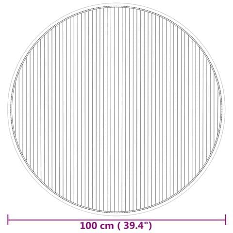 Tappeto Rotondo Naturale 100 cm in Bambù - Foto 8