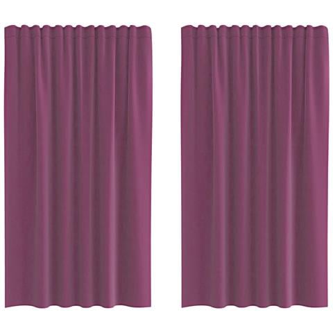 Tende in Voile con Tasche per Aste 2 pz Viola - Foto 1