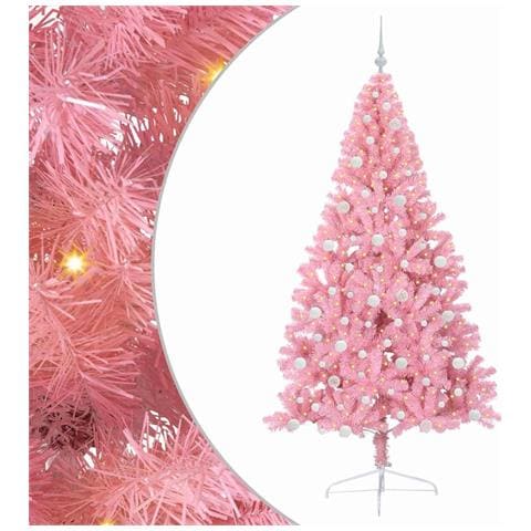 Albero di Natale artificiale con luci integrate Rosa 240 cm PVC - Foto 1