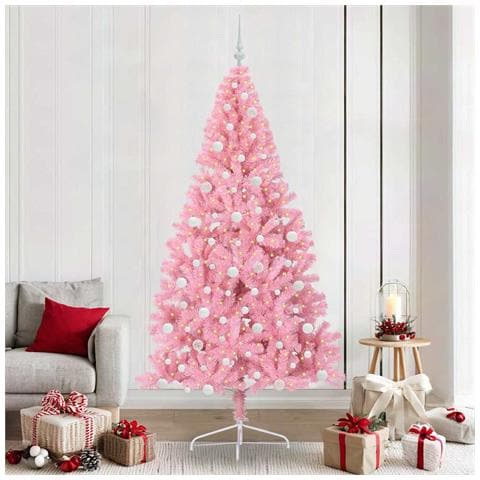 Albero di Natale artificiale con luci integrate Rosa 240 cm PVC - Foto 2