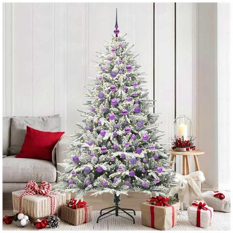 Albero di Natale artificiale preilluminato con set di palline - Foto 2