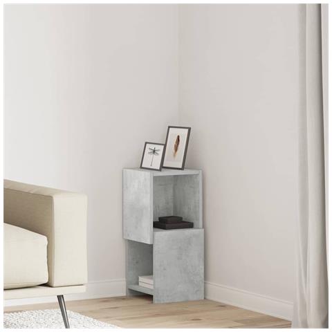 Mobile angolare Bianco 25,5x25x55cm Legno multistrato - Foto 2