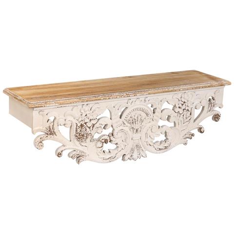 Mensola In Legno Bianco 78x20x23h Cm - Foto 1
