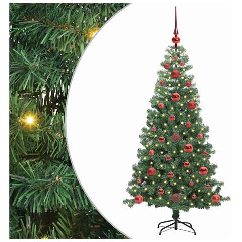 Albero di Natale con 150 LED con supporto Verde 120 cm PVC - Foto 1