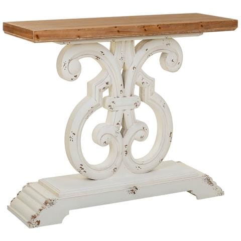 Tavolino Da Ingresso In Legno Bianco 110x36x91h Cm - Foto 1
