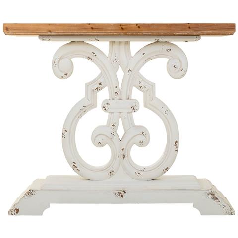 Tavolino Da Ingresso In Legno Bianco 110x36x91h Cm - Foto 2