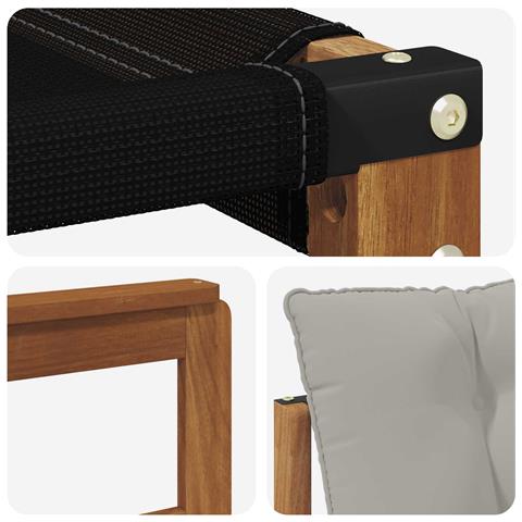 Set di divani da esterno 6 pcs Grigio Naturale e Chiaro - Foto 9