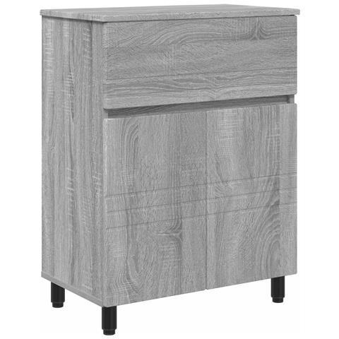 Mobiletto da bagno Sonoma grigio 60 x 35 x 80 cm - Foto 1
