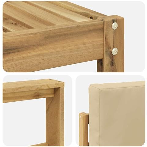 Set di divani da esterno con cuscino 9 pcs Bianco e Beige - Foto 7