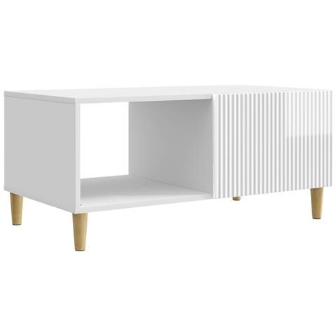 Tavolino da salotto Bianco Lucido 90 x 50 x 40 cm - Foto 1