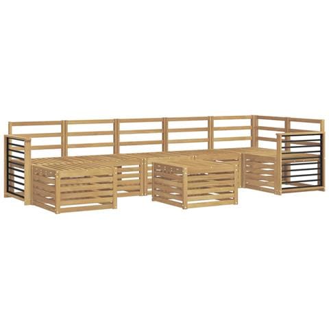 Set di divani da esterno 8 pcs Bianco 59 x 59 x 37 cm - Foto 1