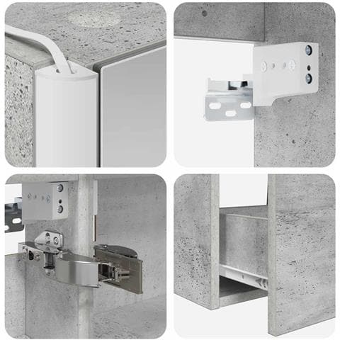 Set di mobili per il bagno 5 pcs Grigio Cemento - Foto 9