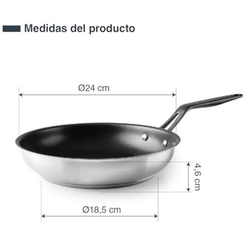 47424 - Padella antiaderente Origin, acciaio inox 18/10, rivestimento antiaderente QuanTanium® - Foto 3