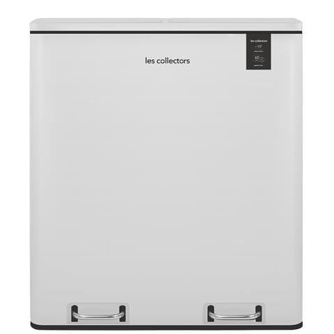 Pattumiera A Pedale Da Cucina In Acciaio Inox, 2x30l, Bianco - Foto 1
