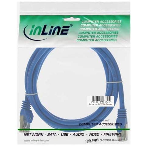 cavo patch per rete dati lan cat. 5e, 2x rj45, schermatura futp, colore blu, 0,3m - Foto 2