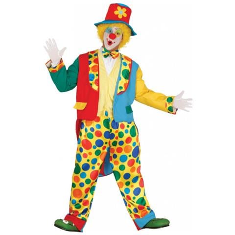 Costume Pagliaccio A Pois - Taglia 48/52 Adulto - Foto 1