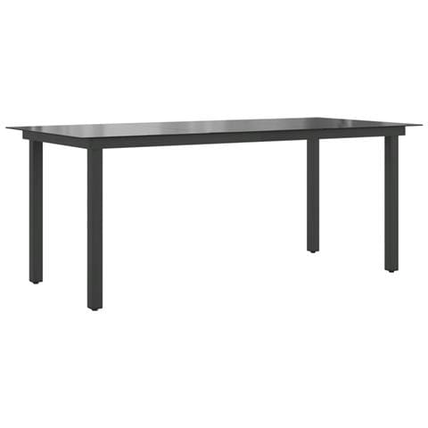 Tavolo Da Pranzo Per Giardino Vetro Alluminio 190x90x74 Cm Nero - Foto 1