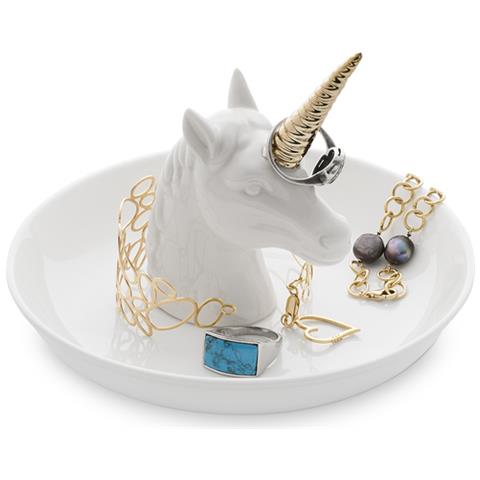 Unicorn Xl Porta Anelli In Ceramica. Vassoio Per Anelli E Gioielli. Realizzato In Ceramica. Forma Di Unicorno. - Foto 1
