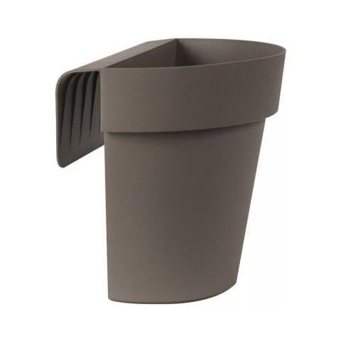 Vaso Balconetta Con Riserva Acqua 25 X 20 X H. 23 Cm Grigio Tortora Up - Home - Foto 1