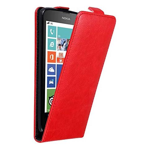 Custodia Compatibile Con Nokia Lumia 630 / 635 In Rosso Mela - Coperchio Protettivo In Design Flip Con Chiusura Magnetica - Foto 1