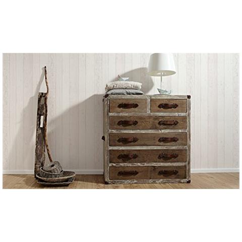 855046 - Carta Da Parati In Simil Legno, Decorazione""surf E Vela"", Colore: Grigio / bianco - Foto 3