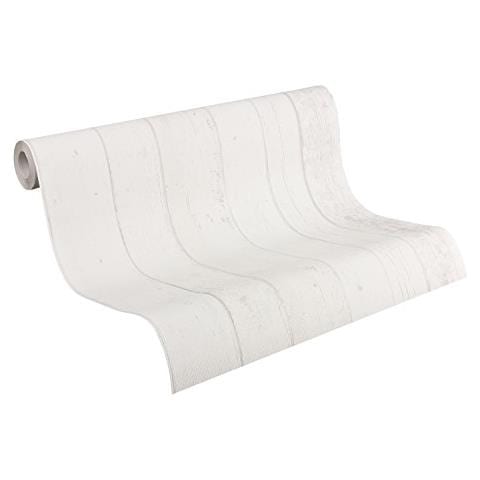 855046 - Carta Da Parati In Simil Legno, Decorazione""surf E Vela"", Colore: Grigio / bianco - Foto 1