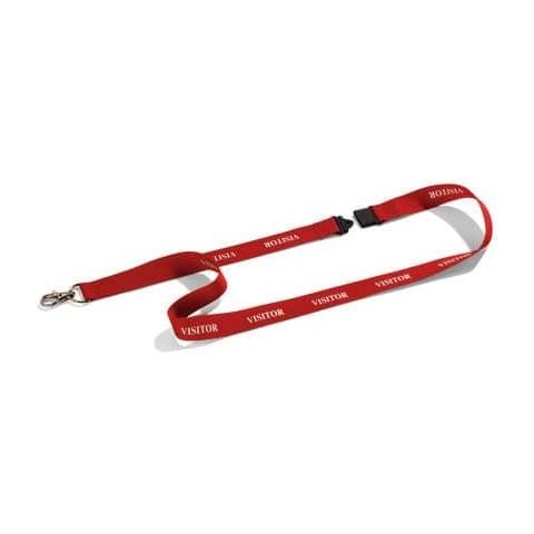 Cordoncino Portabadge Visitor Cordoncini Visitor In Tessuto Rosso 20mm X 44cm Conf. Da 10 - 823803 - Foto 1