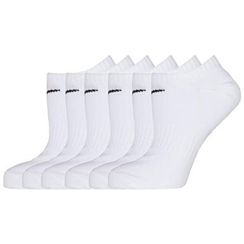 Everyday Lightweight No-show Calzini, Pacco Da 6, Unisex - Adulto, Bianco / nero, M - Foto 2