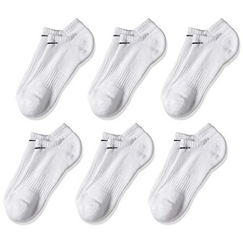 Everyday Lightweight No-show Calzini, Pacco Da 6, Unisex - Adulto, Bianco / nero, M - Foto 3