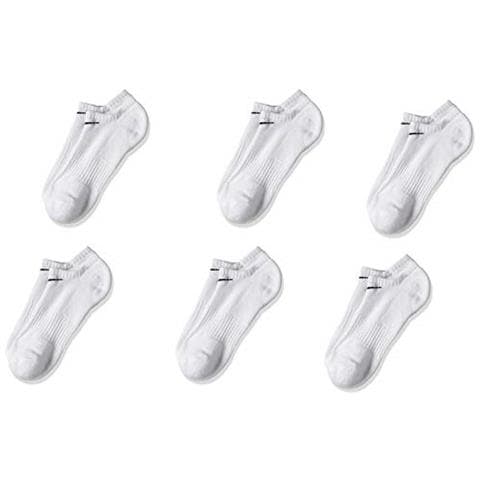 Everyday Lightweight No-show Calzini, Pacco Da 6, Unisex - Adulto, Bianco / nero, M - Foto 1