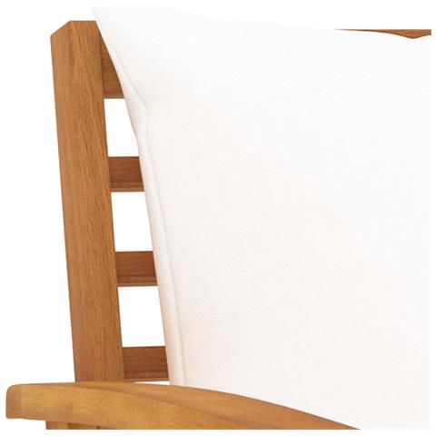 Panca da Giardino 120 cm con Cuscino Crema in Legno di Acacia - Foto 6