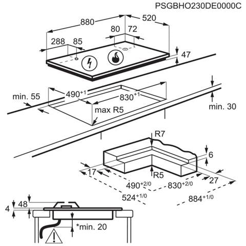 Piano Cottura HDB95623NB da Incasso Induzione /Gas Colore Nero - Foto 11