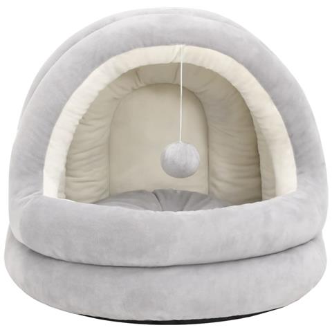 Letto Per Gatti 40x40x35 Cm Grigio E Crema - Foto 2