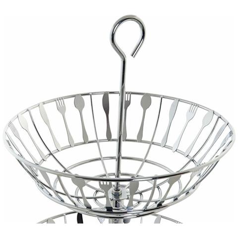 Portafrutta Dkd Home Decor Argentato Metallo Plastica 28 X 28 X 40 Cm - Foto 3