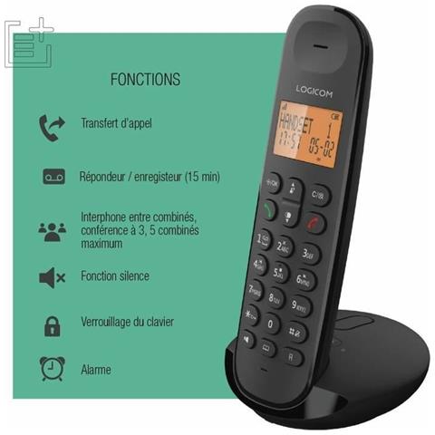 Telefono Fisso Logicom Dect Iloa 155t Solo Nero - Foto 2