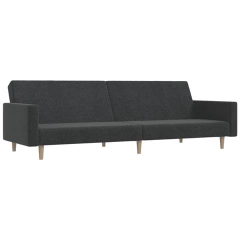 Divano Letto A 2 Posti Grigio Scuro In Tessuto - Foto 1