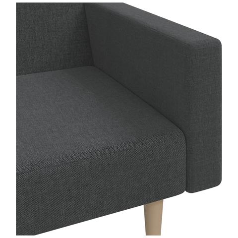 Divano Letto A 2 Posti Grigio Scuro In Tessuto - Foto 8